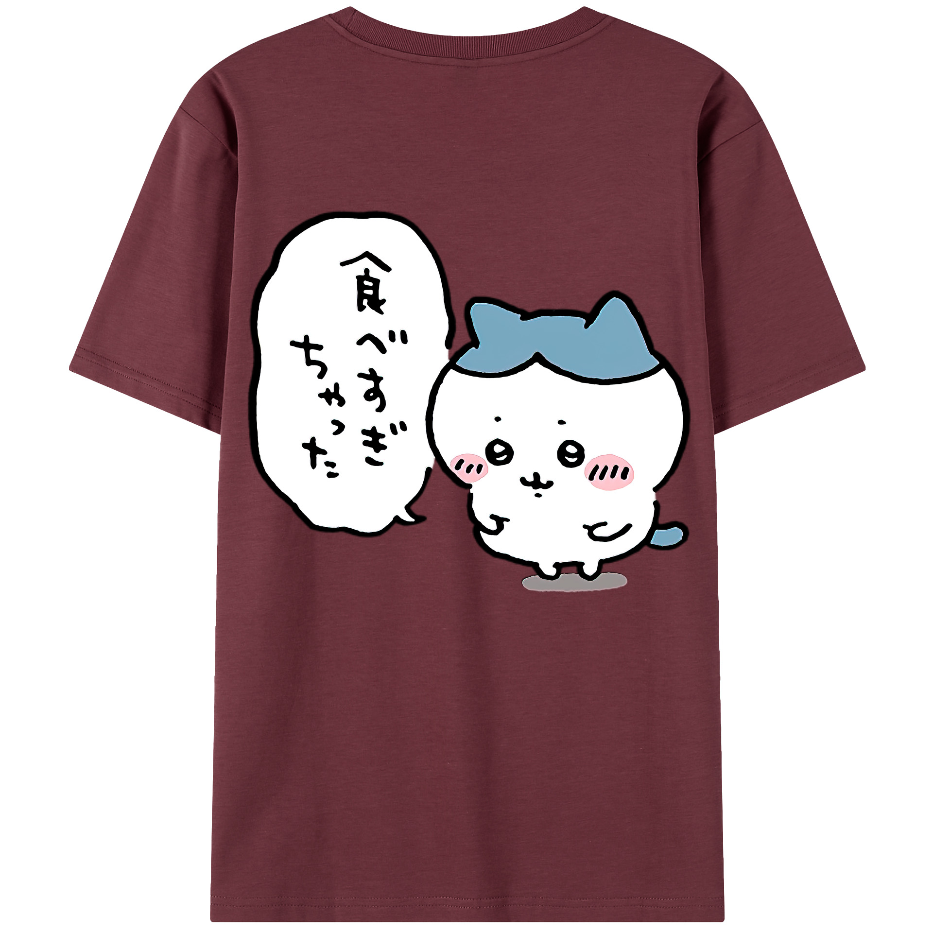 （画像用） ちいかわ ハチワレ Chii-kawa hachiware 綿100％半袖Tシャツ（背面プリント）